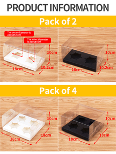 Caja de Embalaje Transparente para Tartas de Huevo, Caja para Takoyaki, Caja para Mafen, 2/4/6 Cápsulas - Product Image 2
