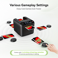 Distributeur de Cartes Automatique KPAW pour Jeux, Distributeur de Cartes Électronique 3 Jeux pour 12 Joueurs avec 4 Télécommandes de Tirage