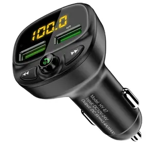 Snel Opladen Dual Usb-poort Fm-zender Draadloze Auto Sigarettenaansteker Oplader Voor Telefoon Oplader Adapter In De Auto