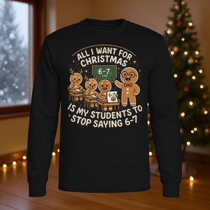 Pigiama natalizio a maniche lunghe con design Six Seven Meme, abbigliamento per le vacanze, regali di Natale - Product Image 2