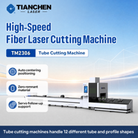 Machine de découpe de tubes laser à fibre CNC TM2306 avec refroidissement par eau, fonctions IA et numériques, centrage et positionnement automatiques, Nouveauté