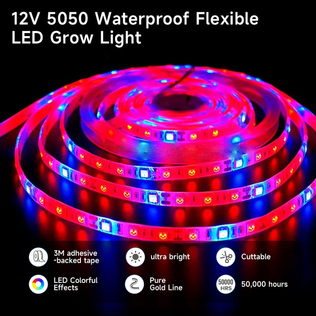 Dual Head 2 Levels Mini Dimmable Desk Light for Plant Growth 18W Red Blue Purple LED Strip Indoor Plant Grow Lamp