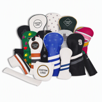 Housse de tête de club de golf en cuir PU premium personnalisée pour driver et bois