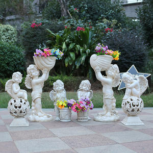 Escultura de fibra de vidrio antigua realista, fabricación personalizada, tamaño real, estatua de Ángel de Golf al aire libre - Product Image 4