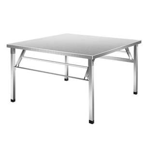 Mesa de Jantar Quadrada Portátil e Dobrável em Aço Inoxidável para Uso Externo/Interno em Refeições Familiares e Banquetes - Product Image 2