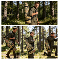 Sac de chasse camouflage multi-poches pour équipement long, idéal pour le camping et la randonnée en extérieur