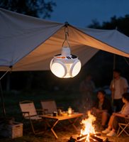 Lampe solaire d'urgence multifonctionnelle, rechargeable par USB/solaire, batterie au lithium, certifiée CE, lampe LED de camping, indice de protection IP65, intensité réglable, murale