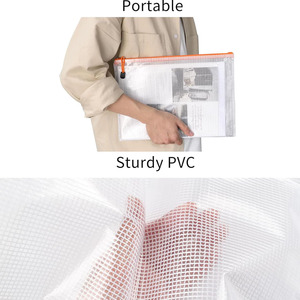 ملفات بلاستيكية بشعار مخصص للأعمال والمكاتب، حقيبة وثائق شبكية ملونة، ملف A4 شفاف، حقيبة للوثائق - Product Image 6