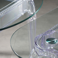 Design moderne personnalisé, table à manger carrée en acrylique transparent pour desserts et événements, en acrylique, pour banquet de mariage à vendre