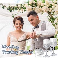 7oz clair verres à boire incassable mariage verrerie cristal eau gobelets en plastique Vintage verres à vin pour la fête de mariage