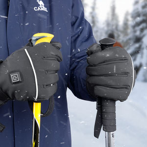 Guantes de esquí de invierno de cuero con aislamiento de alta calidad, correa de muñeca impermeable, guantes de Snowboard de trabajo a prueba de viento, deportes al aire libre, calefacción - Product Image 3