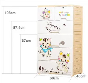 5 Tier bedroom durable baby plastic drawer clothes organizer suppliers