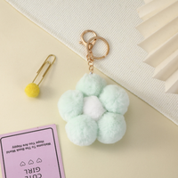Gantungan Bunga Pompom Kecil untuk Tas, Aksesoris Grosir, Barang Dekoratif Kecil, Gantungan Kunci Bunga Pompom Wanita