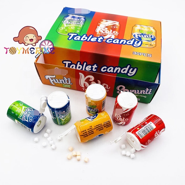 Halal Sweet Cola Fruity Flavor Hard Candy Pressed Tablet Made with Sugar Packaged in Bottle