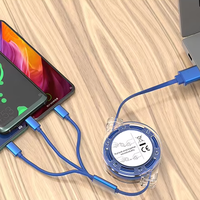 Câble de charge personnalisé 3 en 1, câble USB rétractable, câbles de données, chargeur pour iPhone, chargeur de type C pour iPhone Samsung