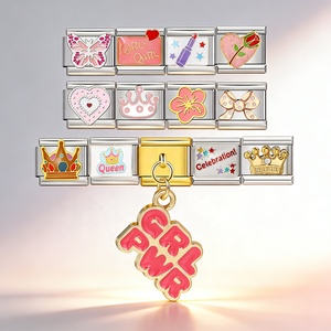 Abalorios Modulares de Acero Inoxidable con Diseños de Princesa, Reina, Niña, Corona, Corazón, Lazo, Mariposa, Rosa y Lápiz Labial, Regalo para Niñas - Product Image 1