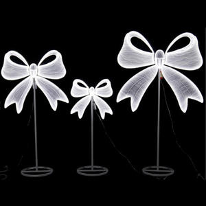 Düğün Girişi Dekorasyonu Yolu Metal Sarkıt Lamba Büyük Noel Led Fiyonk Işığı - Product Image 4