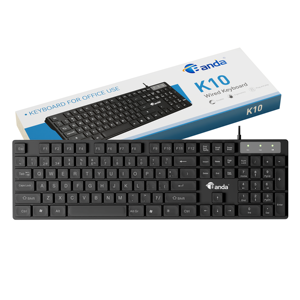 Nuova Tastiera Universale Economica K10 Impermeabile in Plastica per Ufficio, 104 Tasti, USB Cablata, Layout Arabo, Ultra Sottile, Plug & Play - Product Image 1