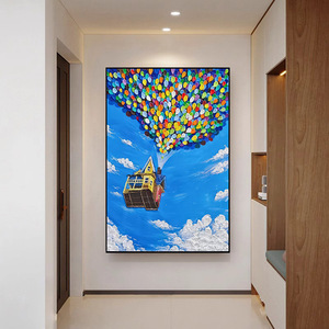 Dipinto a Olio <span class=keywords><strong>su</strong></span> <span class=keywords><strong>Tela</strong></span> Grande Murale Floreale Astratto con Texture 3D Decorazione da Pavimento a Soffitto per Soggiorno e Ingresso - Product Image 6