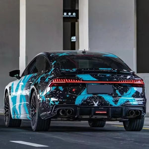 Vinilo para Automóviles NIKO con Diseño Personalizado que Cambia de Color, Vinilo Gráfico Brillante de 3 Capas para Automóviles, Vinilo para Automóviles con Dibujos Animados en Color Blanco y Azul - Product Image 1