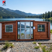Maison de luxe préfabriquée en acier galvanisé étanche de 20 pieds et 40 pieds, fabriquée en Chine, extensible, type conteneur, pour bureau ou habitation