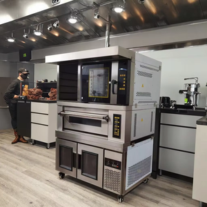 Horno de circulación de aire caliente de panadería comercial inteligente 2 capas 4 bandejas cubierta <span class=keywords><strong>Pizza</strong></span> horno combinado Proofer caja de fermentación para la venta - Product Image 5