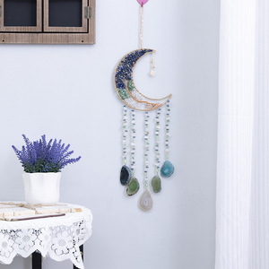 HZ Dreamer Handmade Gravel Agate Gemstone Art Style Home Hanging Decoration <strong>Jewelry</strong> Accessory Moon Dream Catcher Freeform Crystal - Product Image 4