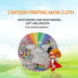 Y154-16 Masque facial en feuille de fibre végétale à motif personnalisé « Love Wins » avec impression de personnage de dessin animé animal amusant pour le <span class=keywords><strong>soin</strong></span> de la peau - Product Image 4