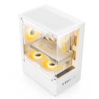 Boîtier de jeu blanc Mini Tower avec vue panoramique, compatible avec un refroidisseur liquide de 240 mm