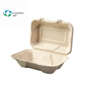 サトウキビパルプ食器セット100% 生分解性使い捨て食品包装ホワイトフード貯蔵容器DINサポートCN;FUJ