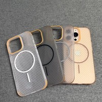 Mode Dissipation thermique maille creux cercle fin magnétique antichoc housse de téléphone pour iPhone 12 13 14 15 16 17 Pro Max Plus