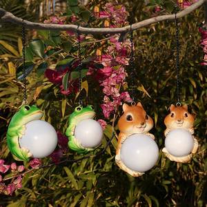 Sculpture en résine, lumière décorative solaire pour <span class=keywords><strong>jardin</strong></span> extérieur, statue de écureuil de <span class=keywords><strong>jardin</strong></span> solaire, lumière suspendue d'écureuil de <span class=keywords><strong>jardin</strong></span>, décoration de la maison - Product Image 2