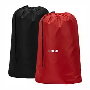 Oem Extra Large Printed Rip-Stop Travel Dirty Clothes Machine Washable Nylon Laundry Bag With Drawstring