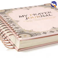 Carnet de notes rose personnalisé avec logo en feuille d'or rose, impression et reliure spirale métallique – Offre Spéciale