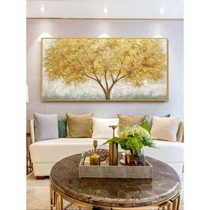 Grande albero della vita d'oro su tela Wall Art dipinto a mano pittura per soggiorno ufficio <span class=keywords><strong>cucina</strong></span> decorazione della casa - Product Image 1