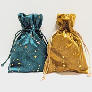 Pochette personnalisée en velours étoilé doré avec cordon de serrage, blanc/rose, taille personnalisée, sac cadeau <span class=keywords><strong>Tarot</strong></span>, sac de rangement style céleste, sérigraphie - Product Image 3