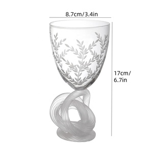 Copa de Cristal de Diseño Clásico Moderno en Forma de Nudo, Transparente, para el Hogar, Fiestas, Hoteles, Campamentos, Eventos, Copas de Vino - Product Image 6