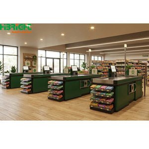 Modern Retail Checkout Counter Cashier <b>Desk</b> POS Counter for Supermarket <b>Mini</b> Mart Store - Product Image 5