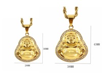 JL001 Bouddha Maitreya en acier inoxydable, style rétro européen et américain, gros ventre, plaqué or, style ethnique vintage
