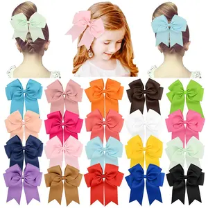 Cổ 6 Inch Đuôi Cá Đôi Grosgrain Ribbon Bow Kẹp Tóc Giá Rẻ Giá Rắn Màu Tóc Phụ Kiện Nhà Máy Big Cheer Tóc Cung