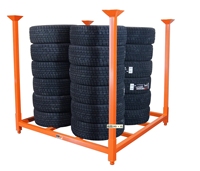 Étagère de stockage empilable pour palettes de marchandises avec couvercle supérieur en métal à revêtement en poudre personnalisé réglable