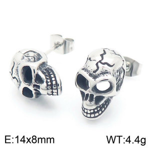 Gothic Wholesale Fine 14k 18k Gold Plated 316L Stainless Steel Ruby Fashion <b>Stud</b> Halloween <b>Earrings</b> for Women Men - Product Image 6