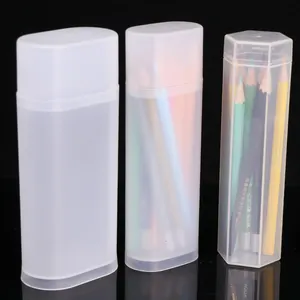 दौर कॉस्मेटिक ट्यूब कला की आपूर्ति खड़े हो जाओ धारक मेकअप ब्रश स्पष्ट पेंसिल केस ट्यूब पदोन्नति पानी के रंग का पेन डेस्क के लिए कंटेनर