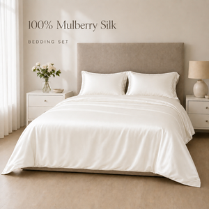 Offerta Speciale: Set Lenzuola in Seta Satinata 19-22 Momme, Copripiumino Senza Cuciture, Set Biancheria da Letto per Letto Singolo, <span class=keywords><strong>Matrimoniale</strong></span>, Queen e King - Product Image 4