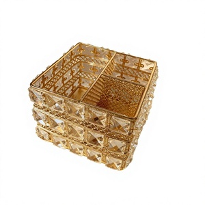 Exquisite Rotating Compartment Metal square <strong>Storage</strong> Box Pen Holder Cosmetic Brush <strong>Remote</strong> <strong>Control</strong> <strong>Storage</strong> - Product Image 1