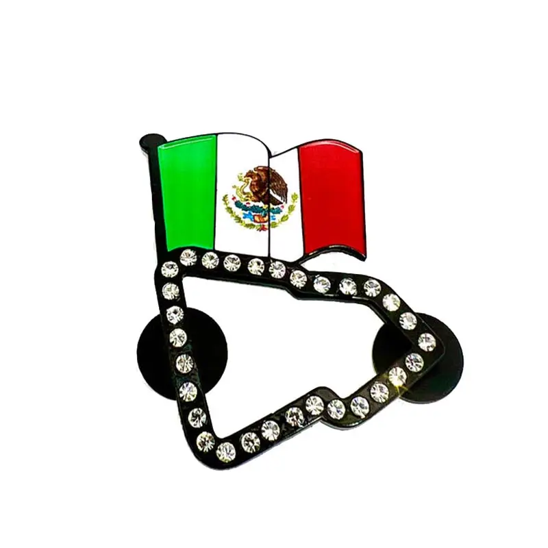 Alta qualidade metal san judas caminhoneiro mexicano texas país bandeira chapéu pinos quadro personalizado para chapéus equipados México