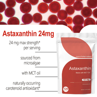 Capsules molles d'astaxanthine OEM à prix compétitif avec huile MCT, compléments alimentaires de qualité alimentaire 12mg 24mg, soin de la peau, gélules molles d'astaxanthine