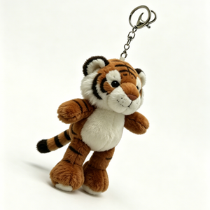 Porte-clés en peluche tigre personnalisable, porte-clés tigre en peluche, porte-clés animal en peluche tigre, mini breloque tigre en peluche - Product Image 5