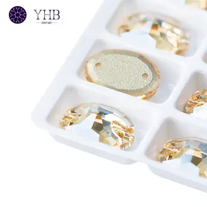 YHB Factory Direct Selling Crystal Strass Oval Shape Sew On Crystal Rhinestones