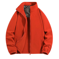 Veste à capuche pour homme personnalisée, automne-hiver, manches longues, coupe ample, coupe-vent, tissu polaire chaud, 100% polyester, séchage rapide